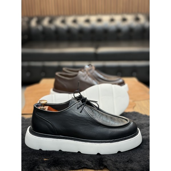 Yüksek Kaliteli Hakiki Deri Loafer Ayakkabı (Siyah-Kahverengi-Nubuk)