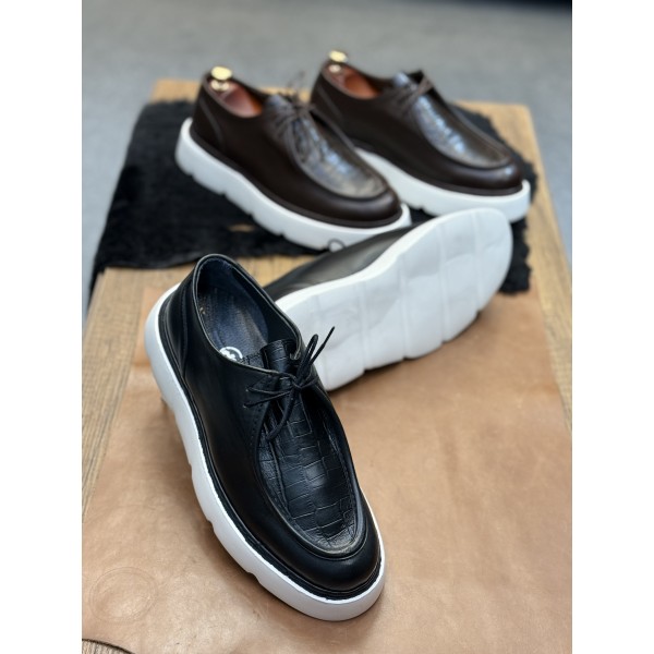 Yüksek Kaliteli Hakiki Deri Loafer Ayakkabı (Siyah-Kahverengi-Nubuk)