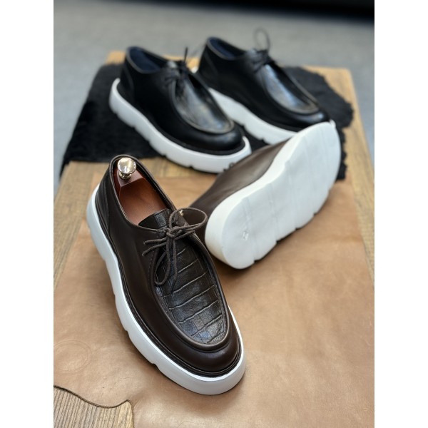 Yüksek Kaliteli Hakiki Deri Loafer Ayakkabı (Siyah-Kahverengi-Nubuk)