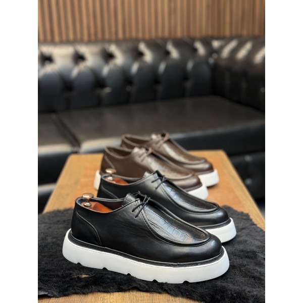 Yüksek Kaliteli Hakiki Deri Loafer Ayakkabı (Siy...