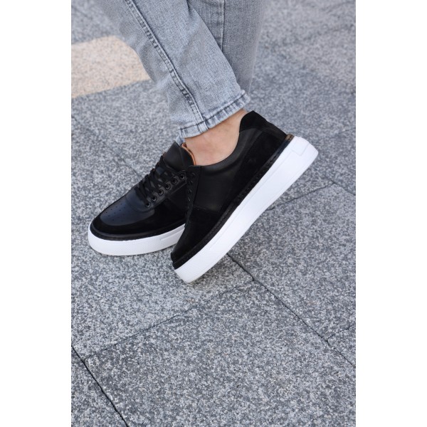 Yüksek Tabanlı Hakiki Deri Erkek Sneaker Ayakkab...