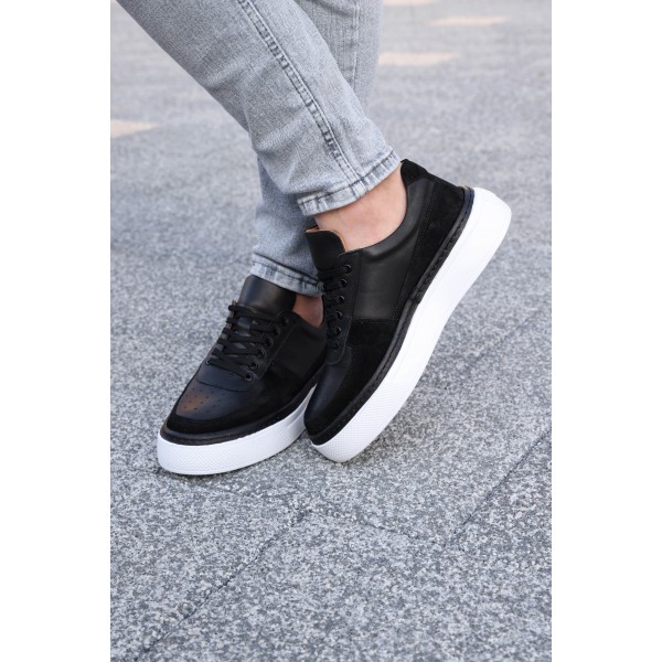 Yüksek Tabanlı Hakiki Deri Erkek Sneaker Ayakkabı