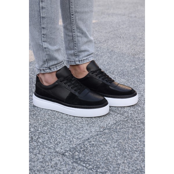 Yüksek Tabanlı Hakiki Deri Erkek Sneaker Ayakkabı