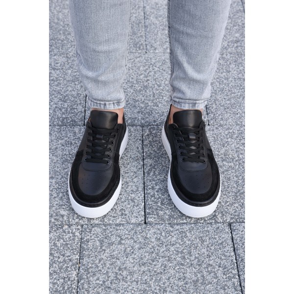 Yüksek Tabanlı Hakiki Deri Erkek Sneaker Ayakkabı