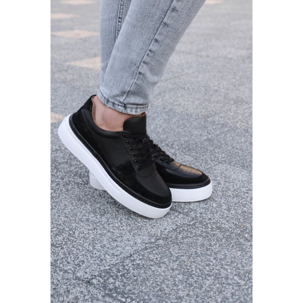 Yüksek Tabanlı Hakiki Deri Erkek Sneaker Ayakkabı