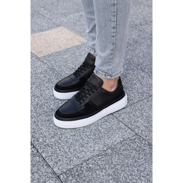 Yüksek Tabanlı Hakiki Deri Erkek Sneaker Ayakkabı