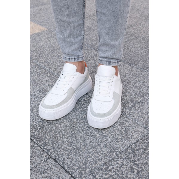 Yüksek Tabanlı Hakiki Deri Erkek Sneaker Ayakkabı