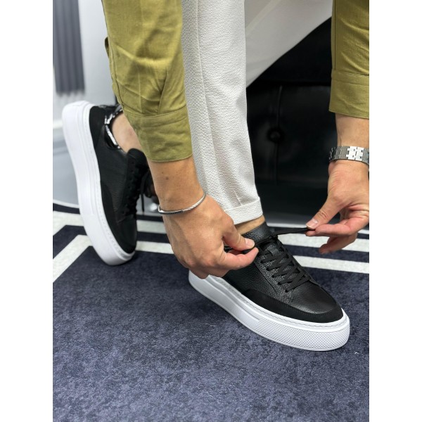 Imperial Black&White Hakiki Deri Erkek Sneaker 