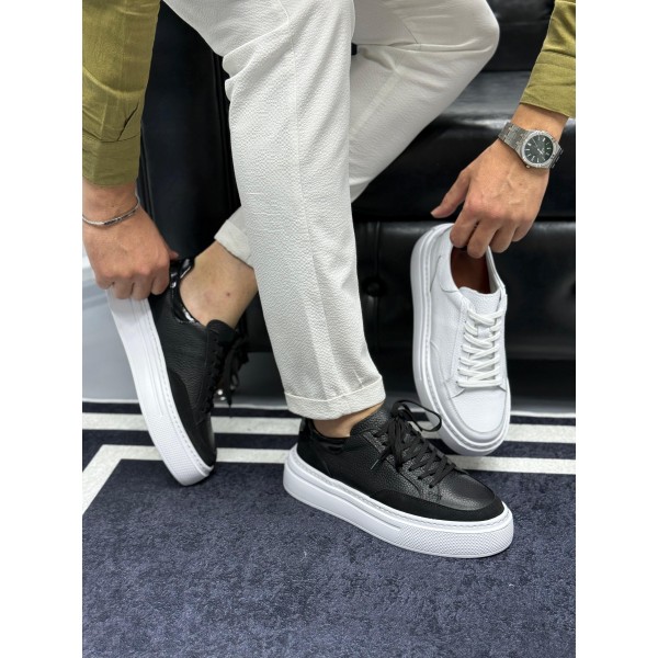 Imperial Black&White Hakiki Deri Erkek Sneaker 
