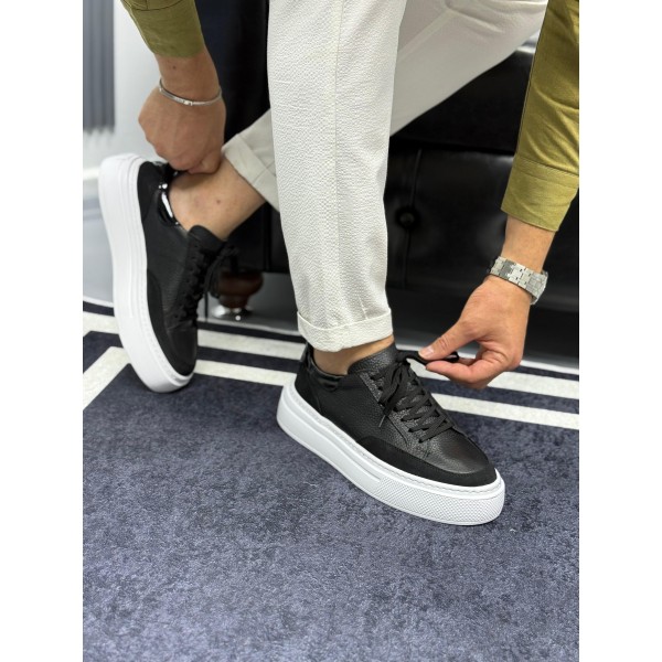 Imperial Black&White Hakiki Deri Erkek Sneaker 