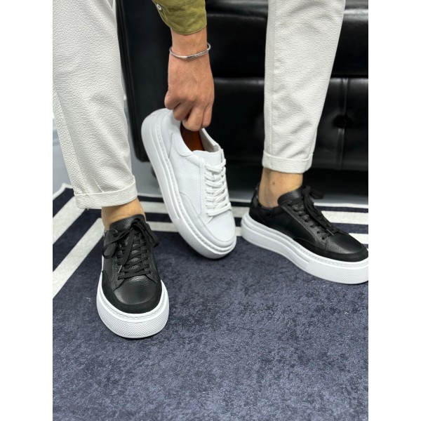 Imperial Black&White Hakiki Deri Erkek Sneaker 