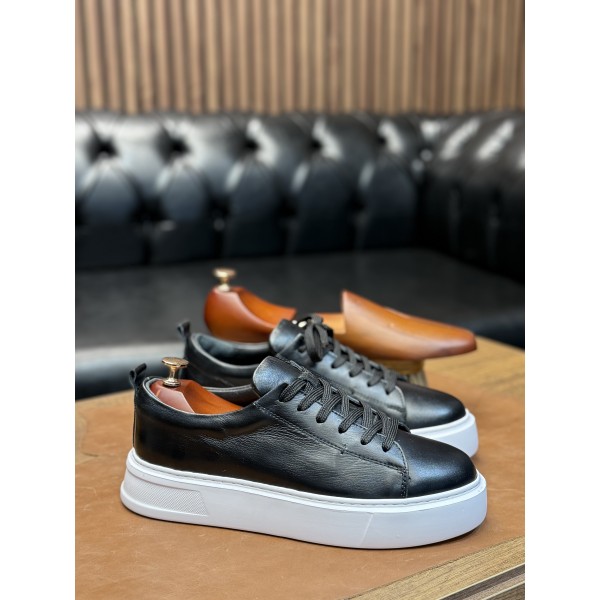 Kalın Tabanlı Deri Sneaker Ayakkabı 