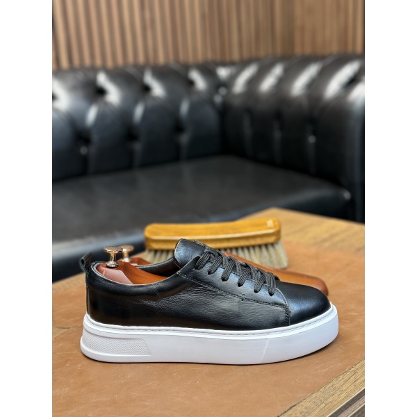 Kalın Tabanlı Deri Sneaker Ayakkabı 