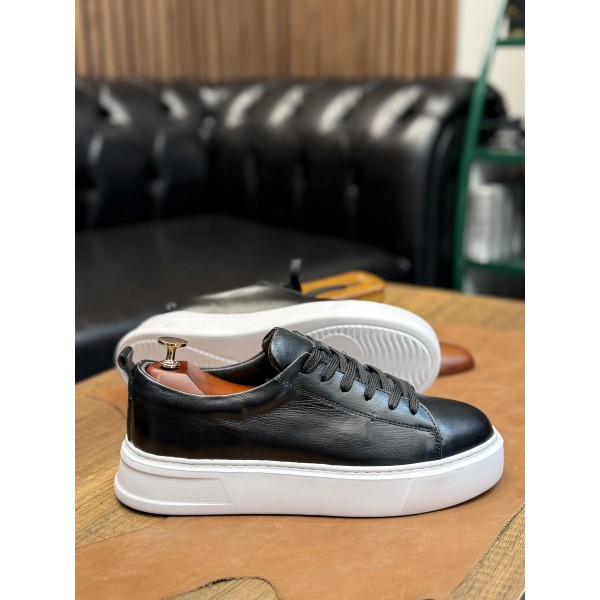 Kalın Tabanlı Deri Sneaker Ayakkabı 