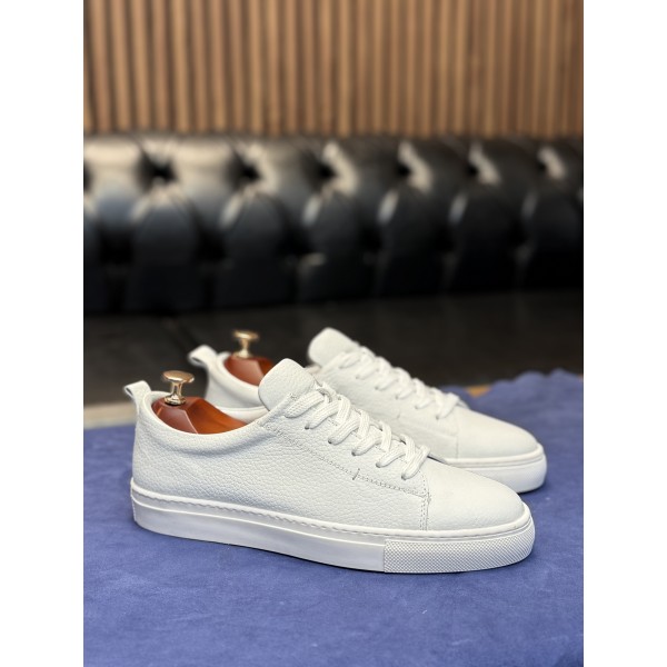 Desenli Deri Sneaker Ayakkabı 