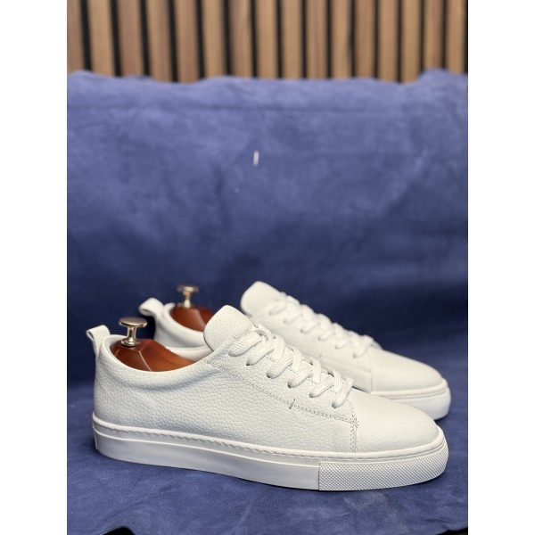 Desenli Deri Sneaker Ayakkabı 