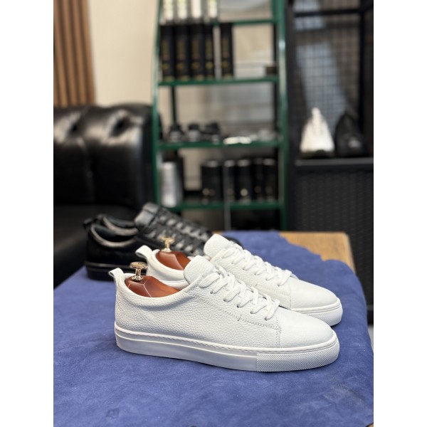 Desenli Deri Sneaker Ayakkabı 