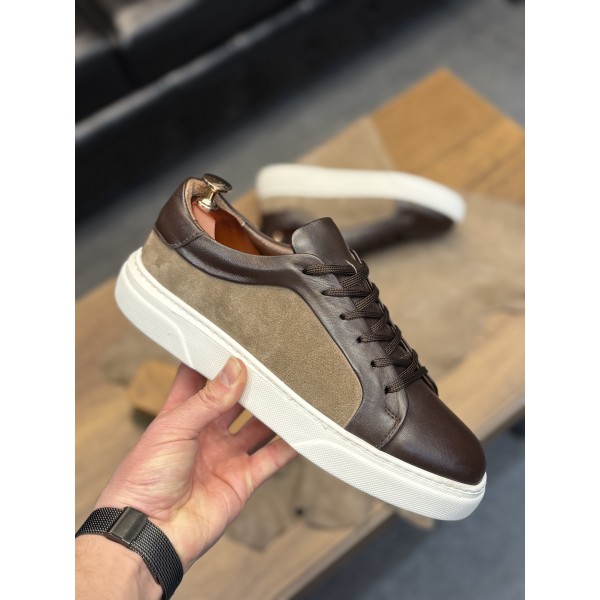 Şık zarif deri sneaker ayakkabı