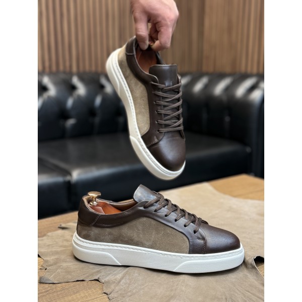 Şık zarif deri sneaker ayakkabı