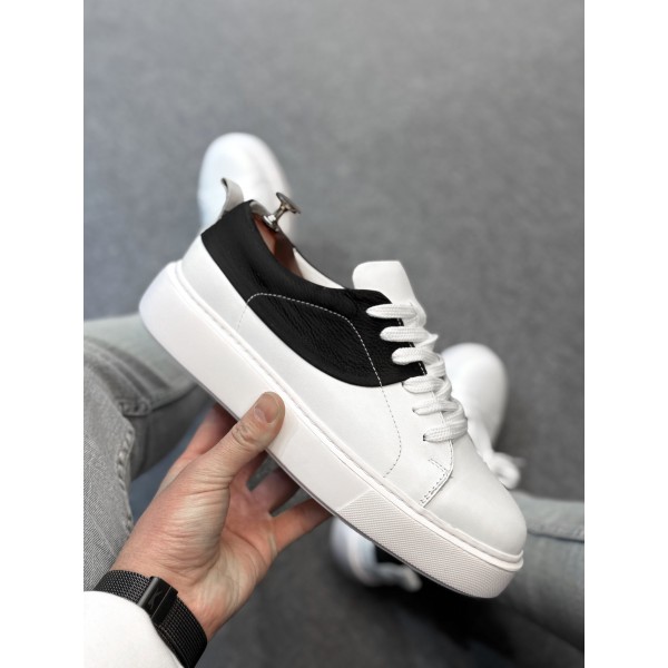 Tabanı Kalın Hakiki Deri Erkek Sneaker Ayakkabı