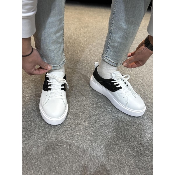 Tabanı Kalın Hakiki Deri Erkek Sneaker Ayakkabı