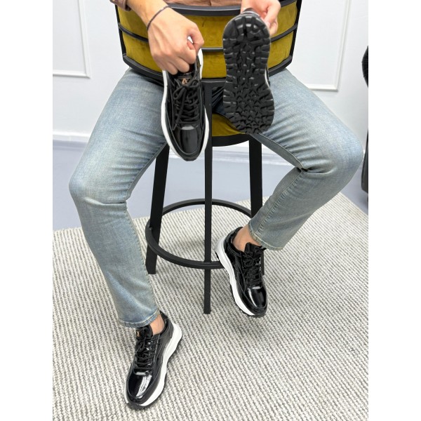 İthal Tabanlı Rugan Sneaker Ayakkabı 