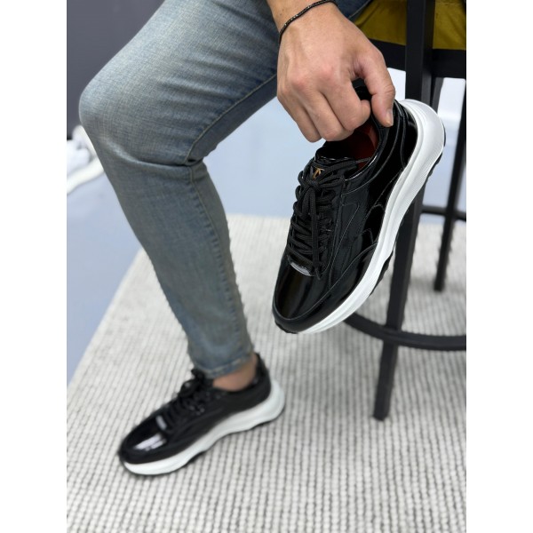 İthal Tabanlı Rugan Sneaker Ayakkabı 