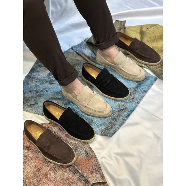  Yazlık Nubuk Deri Çarık Babet Ayakkabı