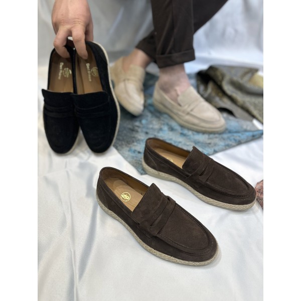  Yazlık Nubuk Deri Çarık Babet Ayakkabı