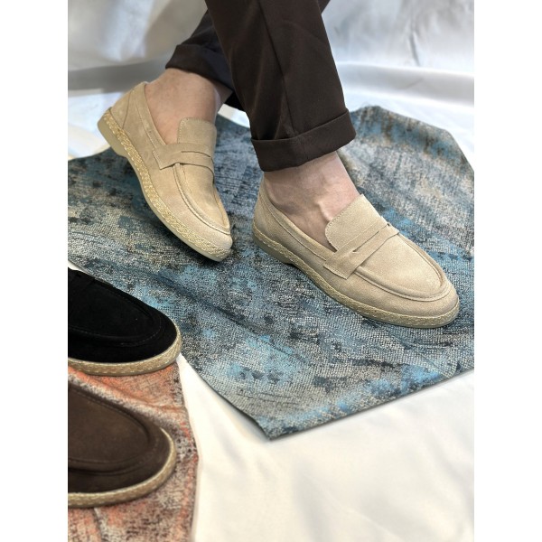  Yazlık Nubuk Deri Çarık Babet Ayakkabı