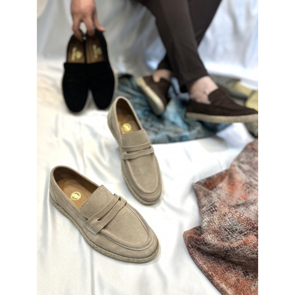  Yazlık Nubuk Deri Çarık Babet Ayakkabı