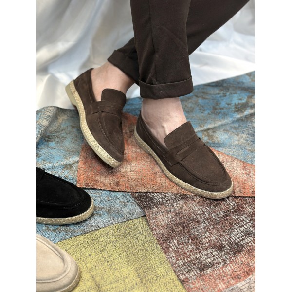  Yazlık Nubuk Deri Çarık Babet Ayakkabı