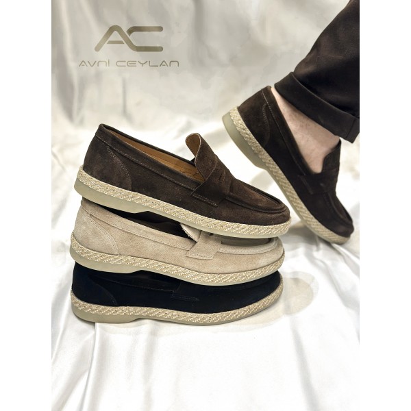  Yazlık Nubuk Deri Çarık Babet Ayakkabı