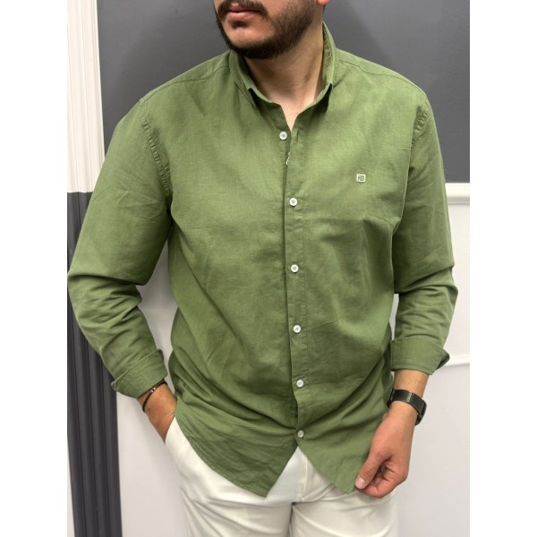 Nakış İşleme Detaylı Keten Gömlek 