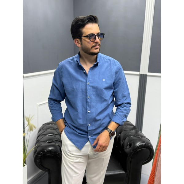 Nakış İşleme Detaylı Keten Gömlek 