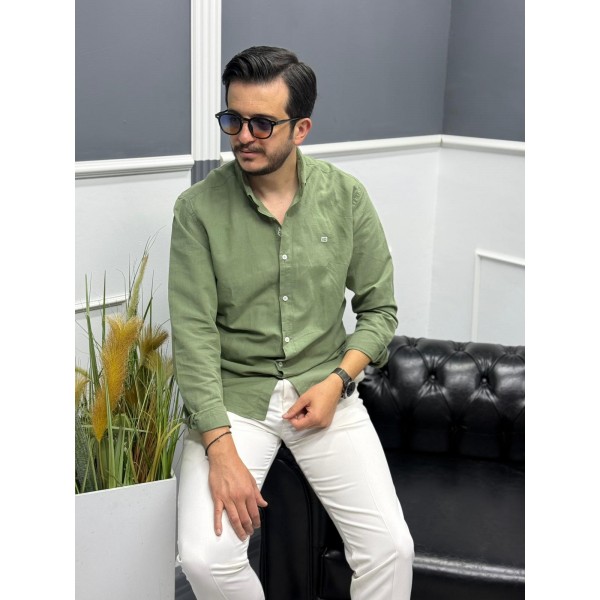 Nakış İşleme Detaylı Keten Gömlek 