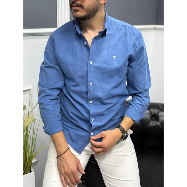 Nakış İşleme Detaylı Keten Gömlek 