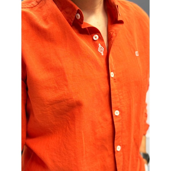 Nakış İşleme Detaylı Keten Gömlek 