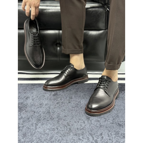 Hakiki Deri Siyah Erkek Klasik Ayakkabı