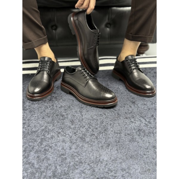 Hakiki Deri Siyah Erkek Klasik Ayakkabı