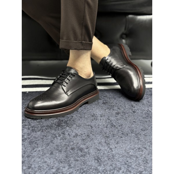 Hakiki Deri Siyah Erkek Klasik Ayakkabı