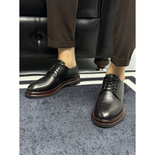 Hakiki Deri Siyah Erkek Klasik Ayakkabı