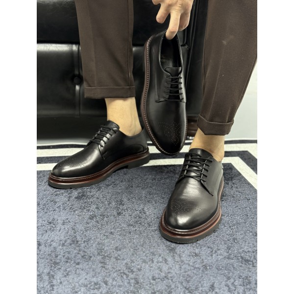 Hakiki Deri Siyah Erkek Klasik Ayakkabı