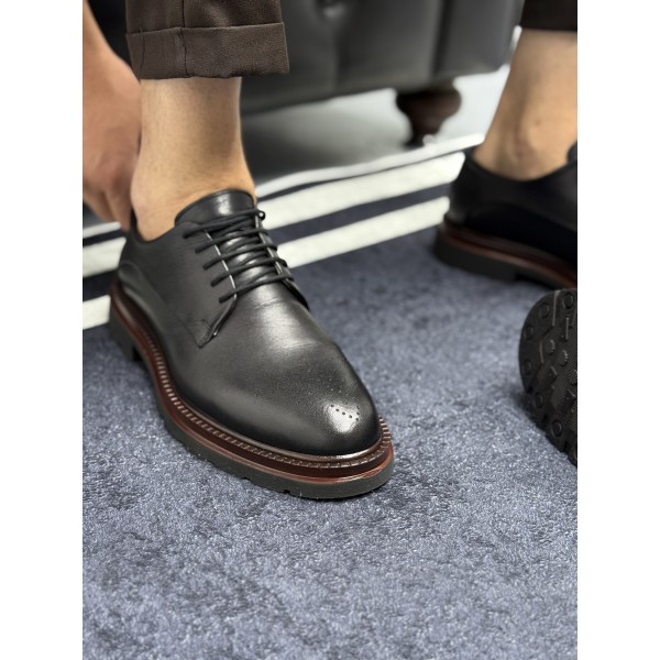 Hakiki Deri Siyah Erkek Klasik Ayakkabı