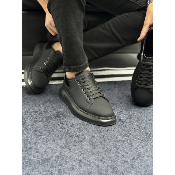  Hakiki Deri Siyah Casual Sneaker