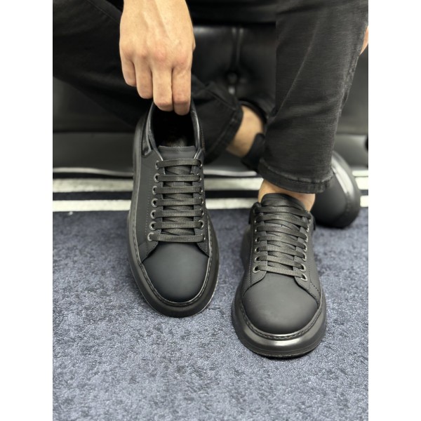  Hakiki Deri Siyah Casual Sneaker