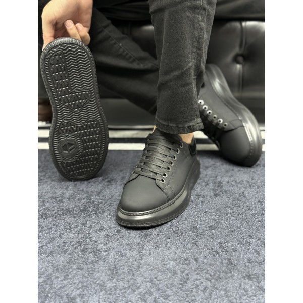  Hakiki Deri Siyah Casual Sneaker