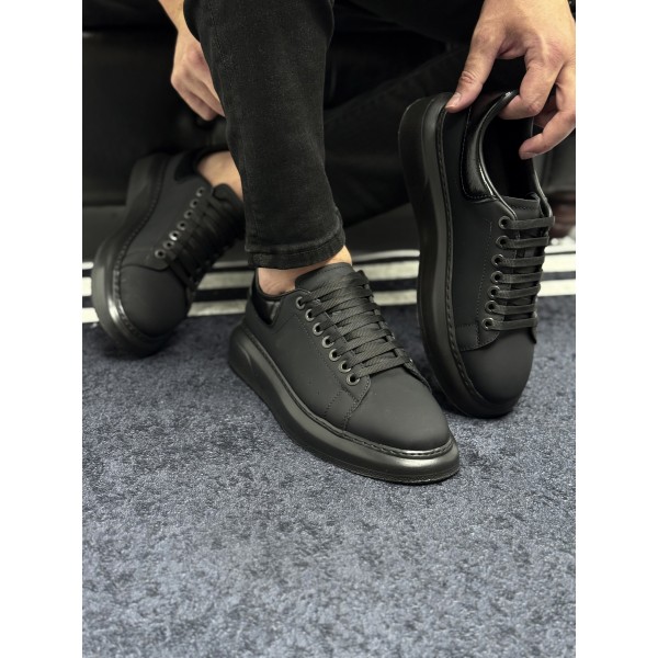  Hakiki Deri Siyah Casual Sneaker