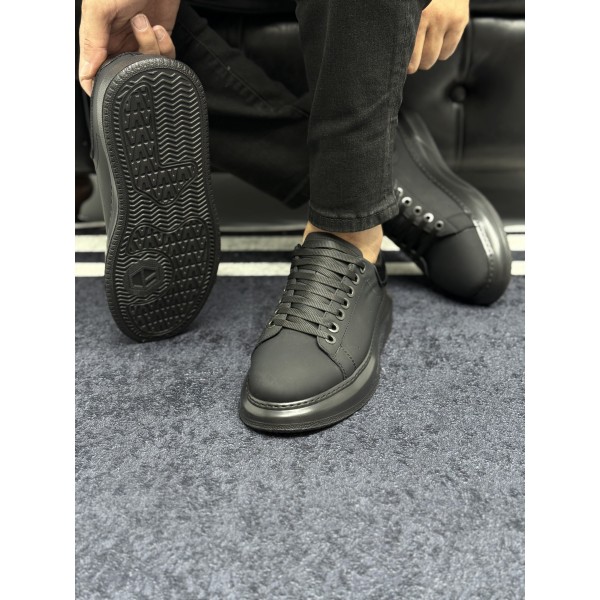  Hakiki Deri Siyah Casual Sneaker