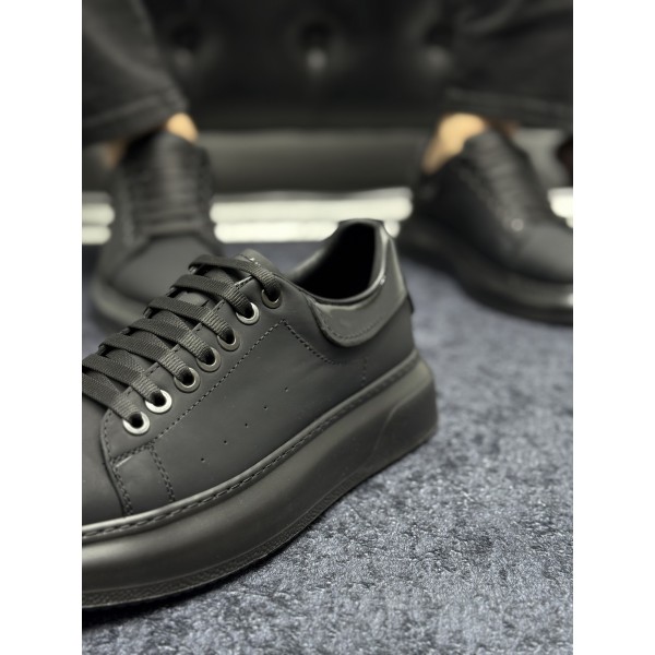  Hakiki Deri Siyah Casual Sneaker